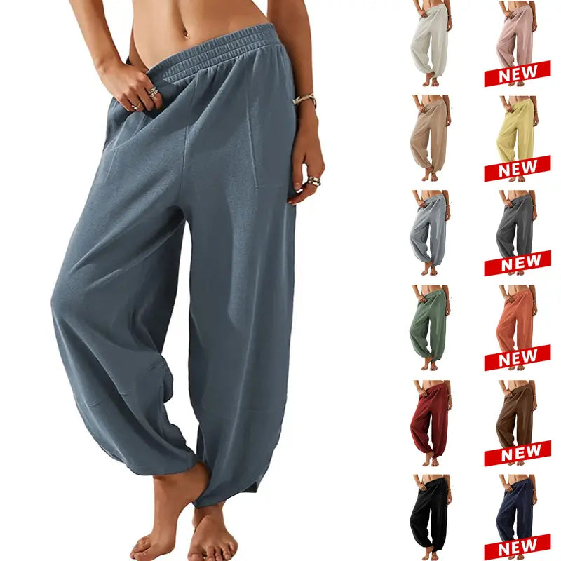 🔥SummerVibes Women's Baggy Wideleg Pants✨ | Casual Elastic Waisted ✦Palazzo Harem Pants✦ with Pockets👖 | 🚨LAST‑DAY LOW‑PRICE CLEARANCE SALE🚨