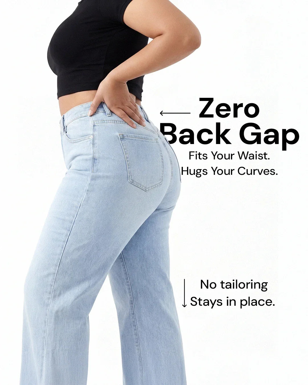 Mid-Low Rise Wide Leg Jeans