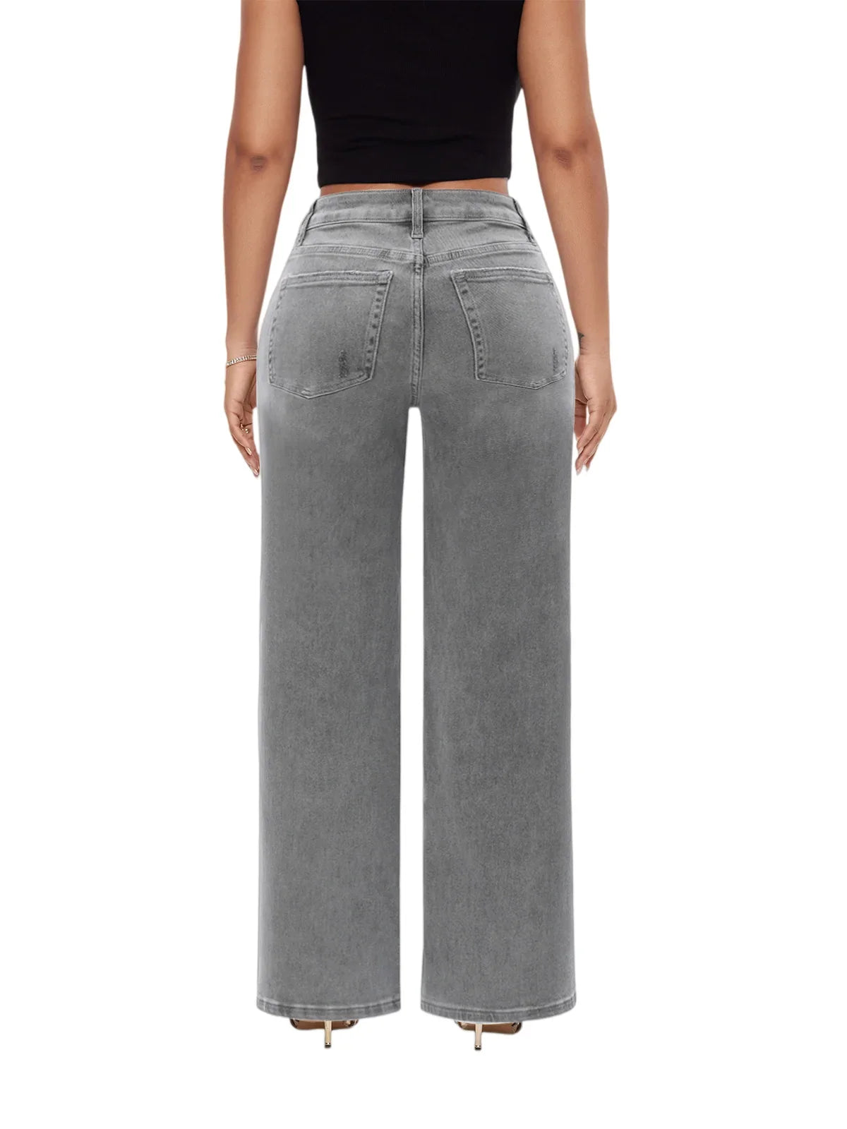 Mid-Low Rise Wide Leg Jeans