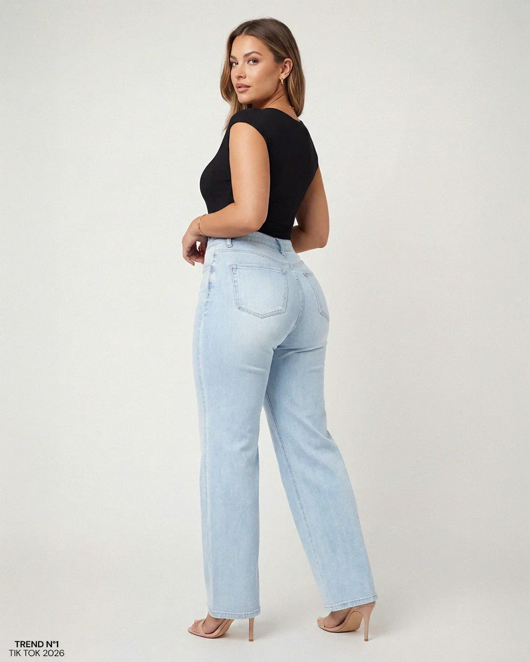 Mid-Low Rise Wide Leg Jeans