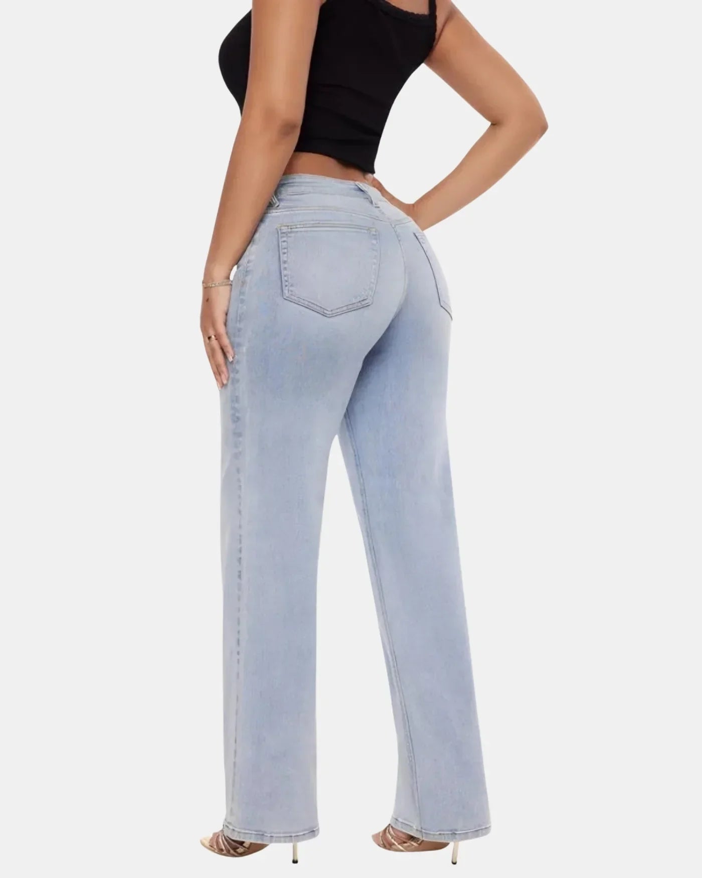 Mid-Low Rise Wide Leg Jeans